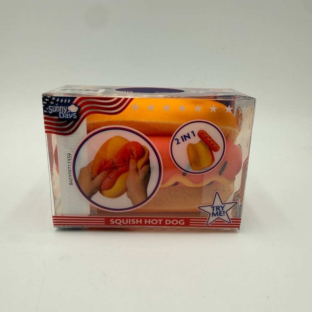Toymendous Sunny Days Jumbo Hot Dog Squish Viral Summer Squishy Toy New 2026